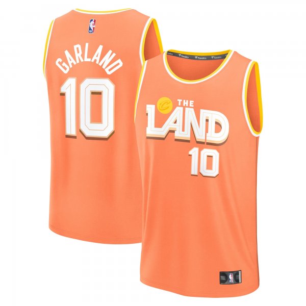 Men's Cleveland Cavaliers #10 Darius Garland Fanatics Orange 2025/26 City Edition Fast Break Jersey