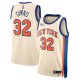 Men's Unisex New York Knicks #32 Karl-Anthony Towns Nike Cream 2025/26 Swingman City Edition Jersey